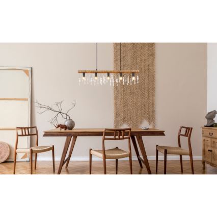 Globo 15532-5H - Люстра на тросі KIRA 5xE14/40W/230V чорна/коричнева