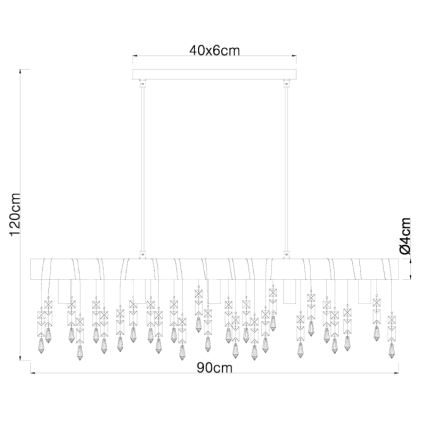 Globo 15532-5H - Люстра на тросі KIRA 5xE14/40W/230V чорна/коричнева