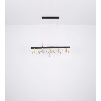 Globo 15532-5HB - Подвесная люстра на тросе KIRA 5xE14/40W/230V чёрная