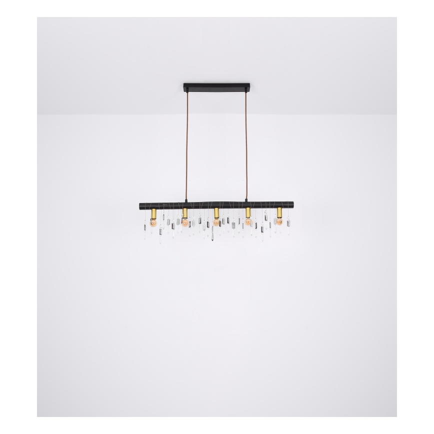 Globo 15532-5HB - Подвесная люстра на тросе KIRA 5xE14/40W/230V чёрная