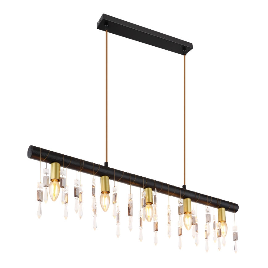 Globo 15532-5HB - Подвесная люстра на тросе KIRA 5xE14/40W/230V чёрная