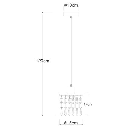 Globo 15533H - Подвесная люстра COMMA 1xE27/40W/230V