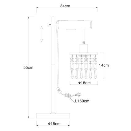 Globo - Настольная лампа 1xE27/40W/230V