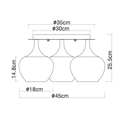 Globo - Припотолочная люстра 3xE27/40W/230V диаметр 45 см медный