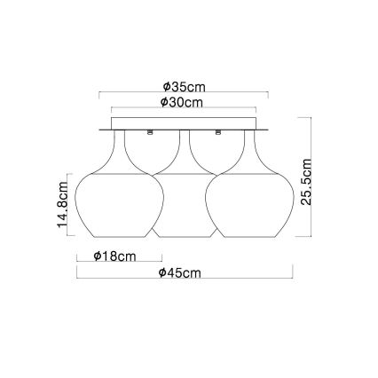 Globo - Пристельова люстра 3xE27/40W/230V білий