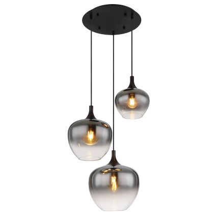 Globo - Підвісна люстра 3xE27/40W/230V діаметр 48 см чорний