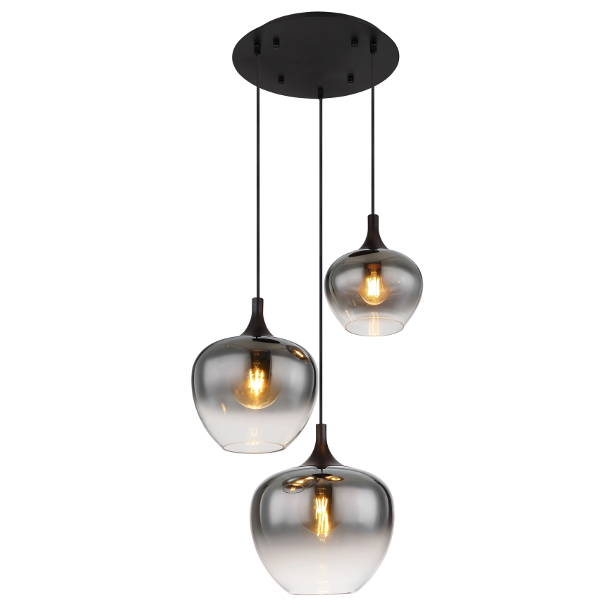 Globo - Підвісна люстра 3xE27/40W/230V діаметр 48 см чорний