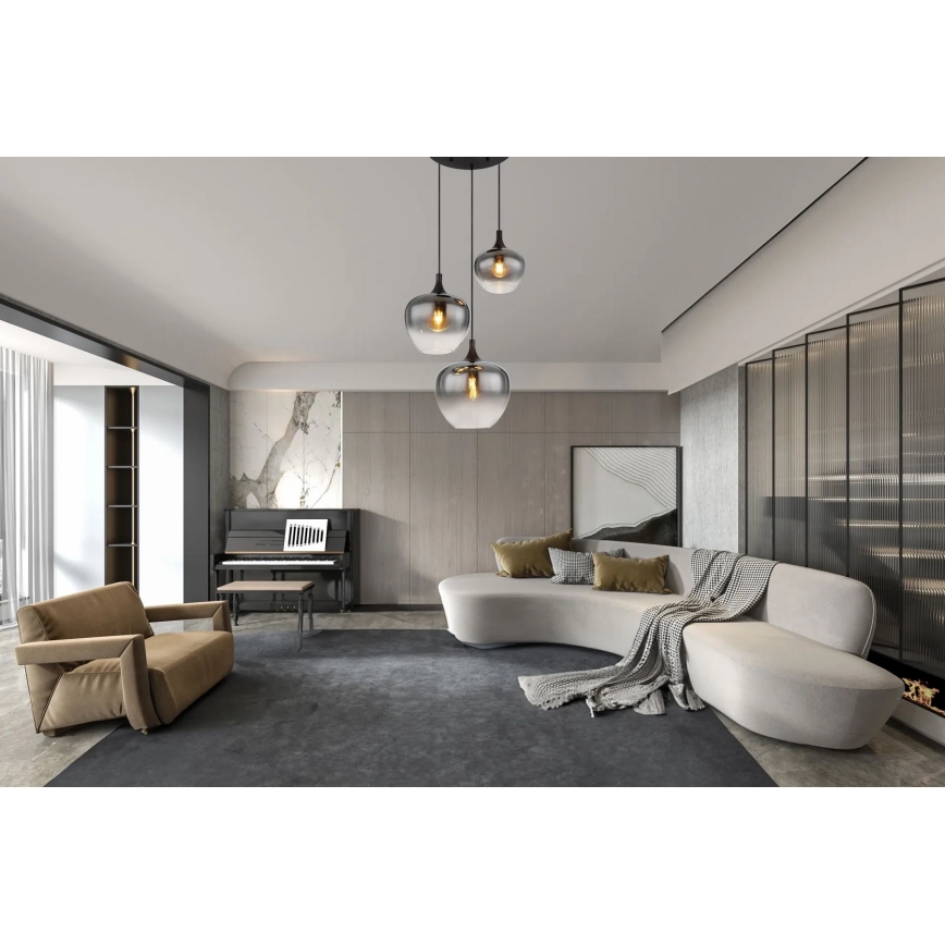 Globo - Подвесная люстра 3xE27/40W/230V диаметр 48 см черный