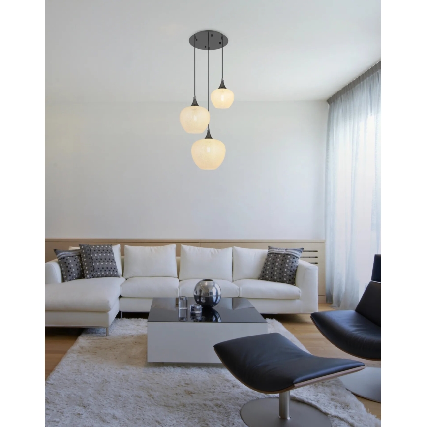 Globo - Підвісна люстра 3xE27/40W/230V білий/антрацит