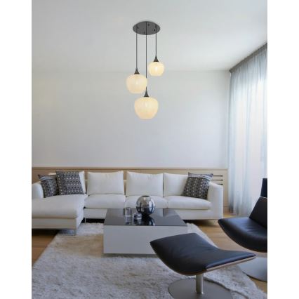 Globo - Подвесная люстра 3xE27/40W/230V белый/антрацит