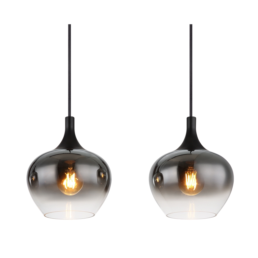 Globo - Підвісна люстра на тросі 4xE27/40W/230V чорна