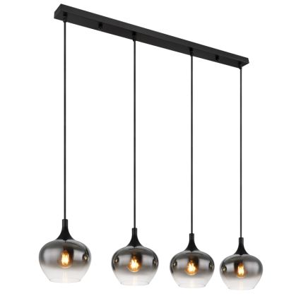 Globo - Підвісна люстра на тросі 4xE27/40W/230V чорна