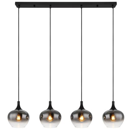 Globo - Підвісна люстра на тросі 4xE27/40W/230V чорна