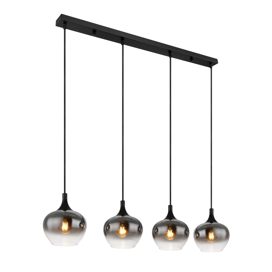 Globo - Подвесная люстра на тросе 4xE27/40W/230V чёрная