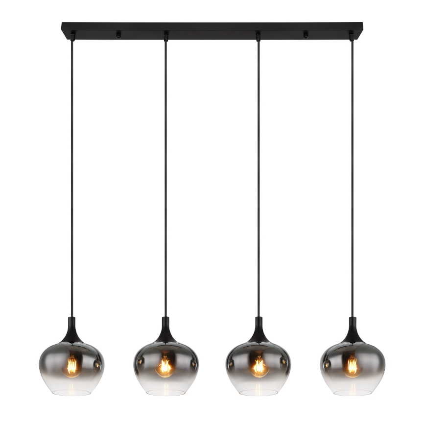 Globo - Подвесная люстра на тросе 4xE27/40W/230V чёрная