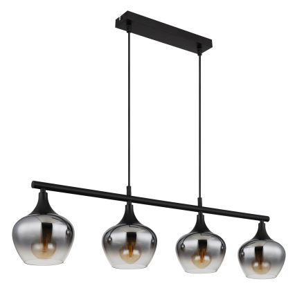 Globo - Підвісна люстра 4xE27/40W/230V чорний