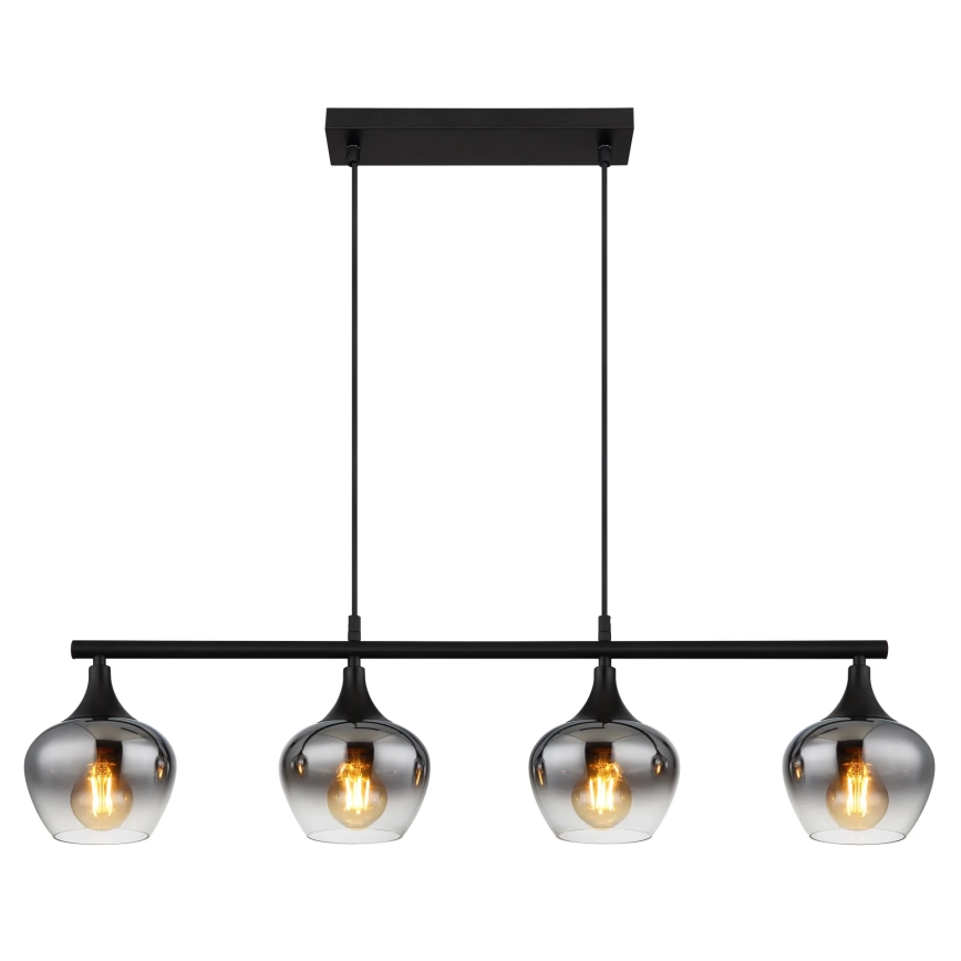 Globo - Підвісна люстра 4xE27/40W/230V чорний