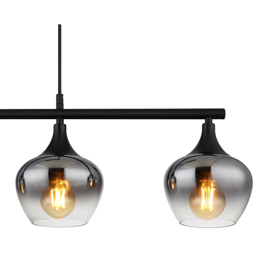 Globo - Підвісна люстра 4xE27/40W/230V чорний