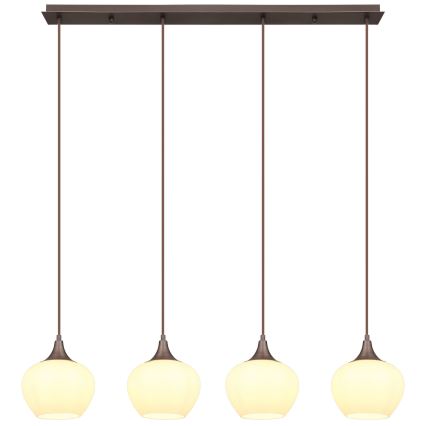 Globo - Підвісна люстра 4xE27/40W/230V білий/коричневий