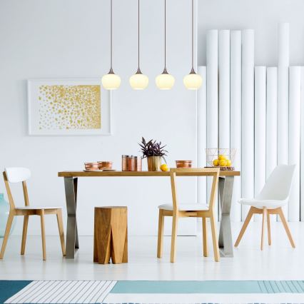 Globo - Подвесная люстра 4xE27/40W/230V белый/коричневый