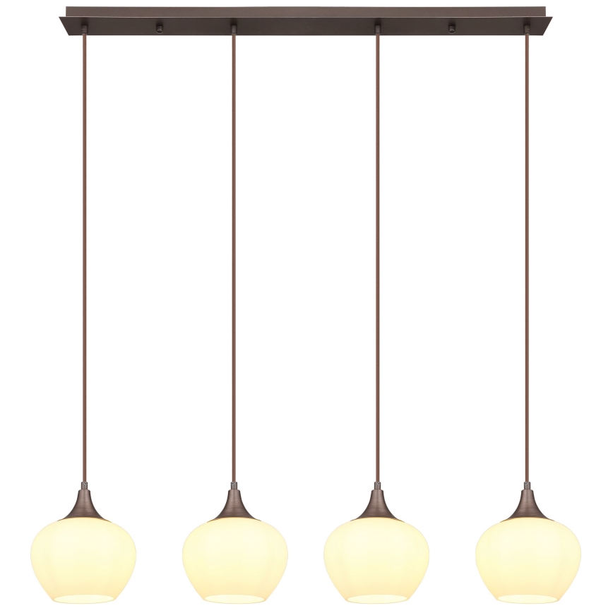 Globo - Подвесная люстра 4xE27/40W/230V белый/коричневый