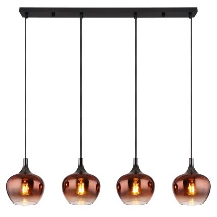 Globo - Підвісна люстра 4xE27/40W/230V мідний
