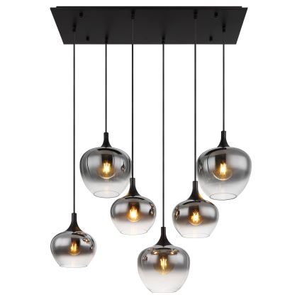 Globo - Підвісна люстра 6xE27/40W/230V чорний