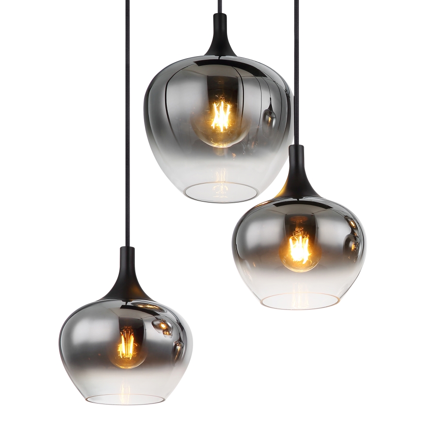 Globo - Підвісна люстра 6xE27/40W/230V чорний