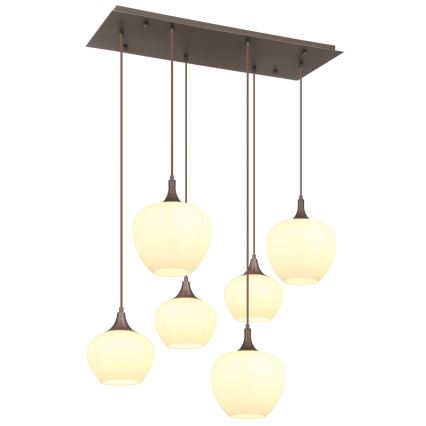 Globo - Подвесная люстра 6xE27/40W/230V белый