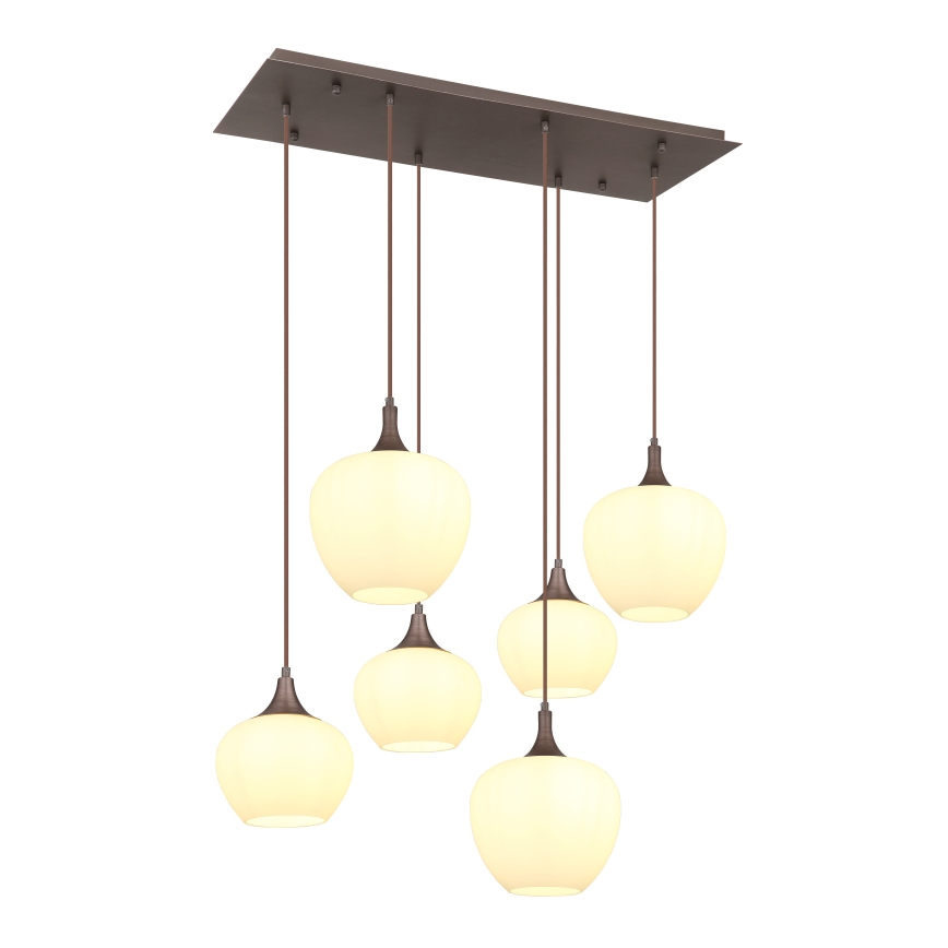 Globo - Подвесная люстра 6xE27/40W/230V белый