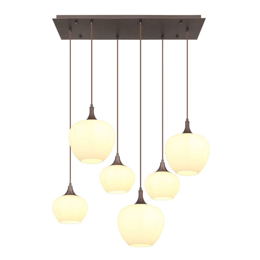 Globo - Подвесная люстра 6xE27/40W/230V белый