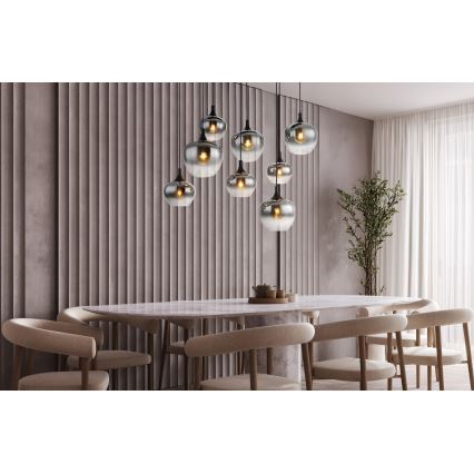 Globo - Подвесная люстра на тросе 8xE27/40W/230V чёрная