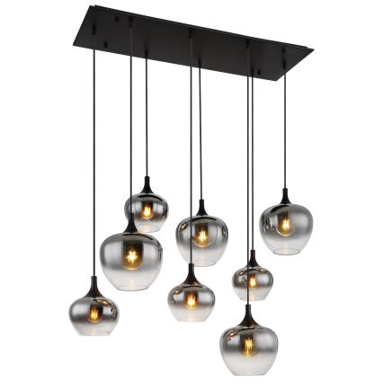 Globo - Подвесная люстра на тросе 8xE27/40W/230V чёрная