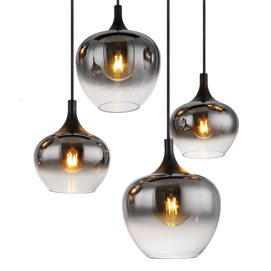 Globo - Подвесная люстра на тросе 8xE27/40W/230V чёрная