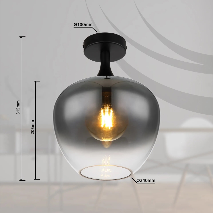 Globo - Стельовий світильник 1xE27/40W/230V димчастий