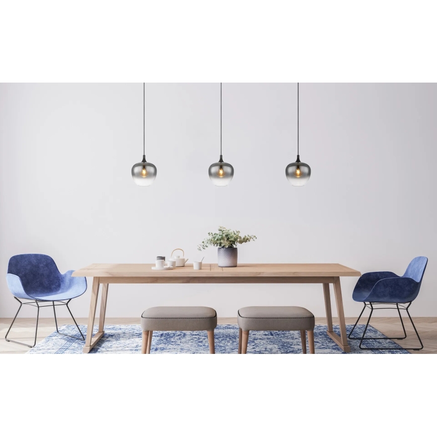 Globo - Подвесная люстра 1xE27/40W/230V диаметр 24 см черный