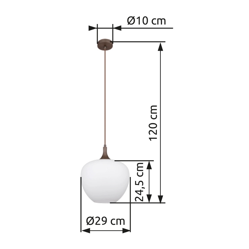 Globo - Підвісна люстра 1xE27/60W/230V діаметр 29 см білий/коричневий