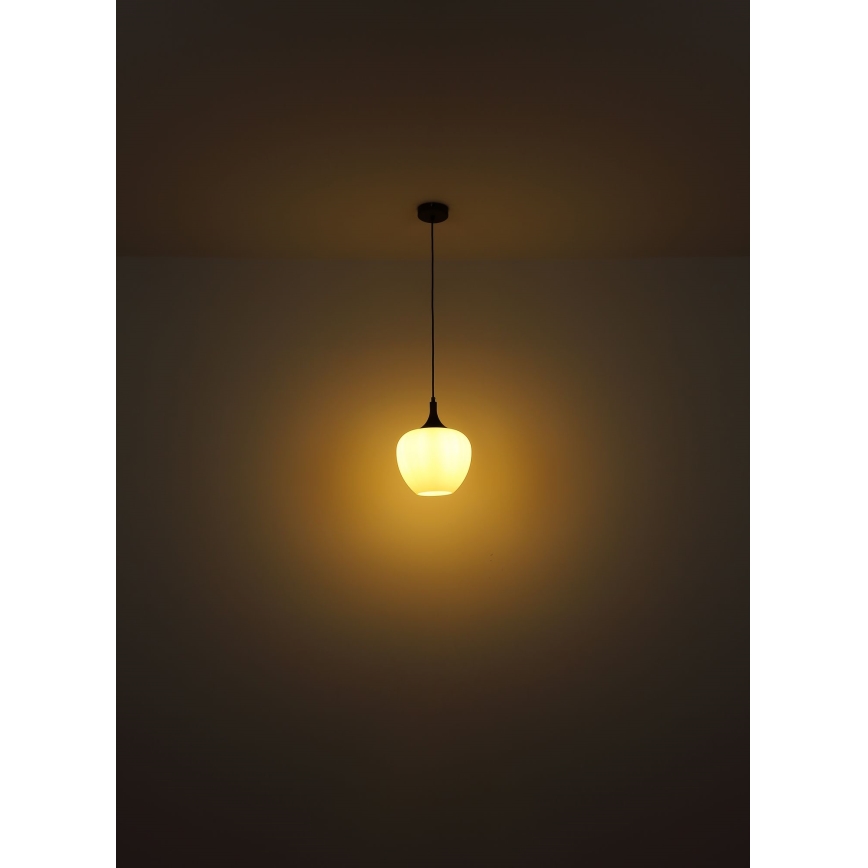 Globo - Підвісна люстра 1xE27/60W/230V діаметр 29 см білий/коричневий