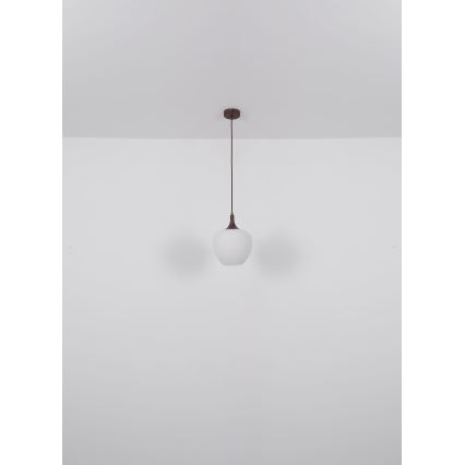 Globo - Підвісна люстра 1xE27/60W/230V діаметр 29 см білий/коричневий