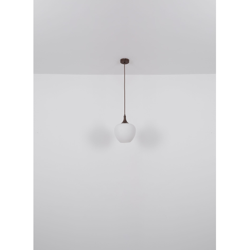 Globo - Підвісна люстра 1xE27/60W/230V діаметр 29 см білий/коричневий