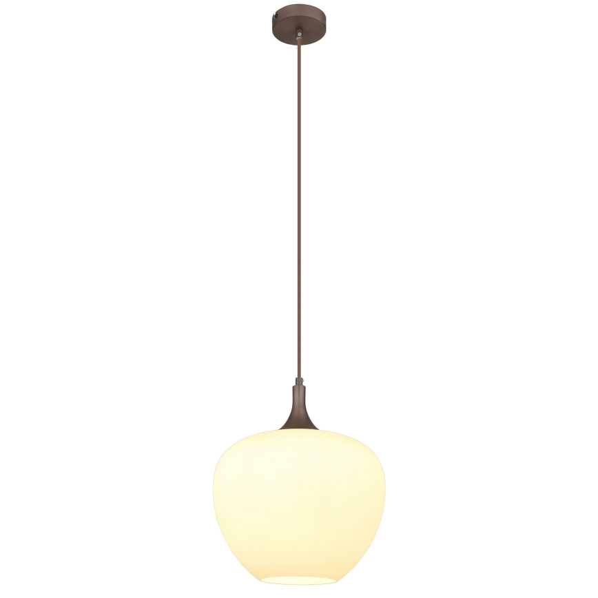 Globo - Підвісна люстра 1xE27/60W/230V діаметр 29 см білий/коричневий