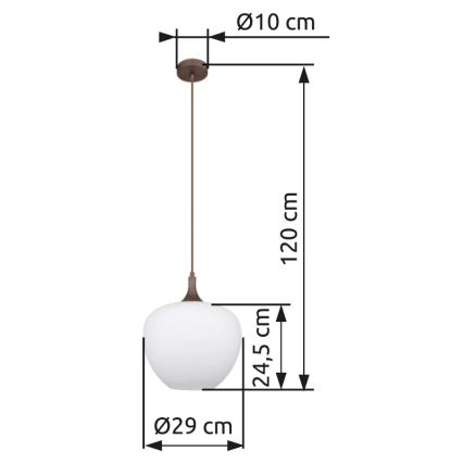 Globo - Підвісна люстра 1xE27/60W/230V діаметр 29 см білий/коричневий