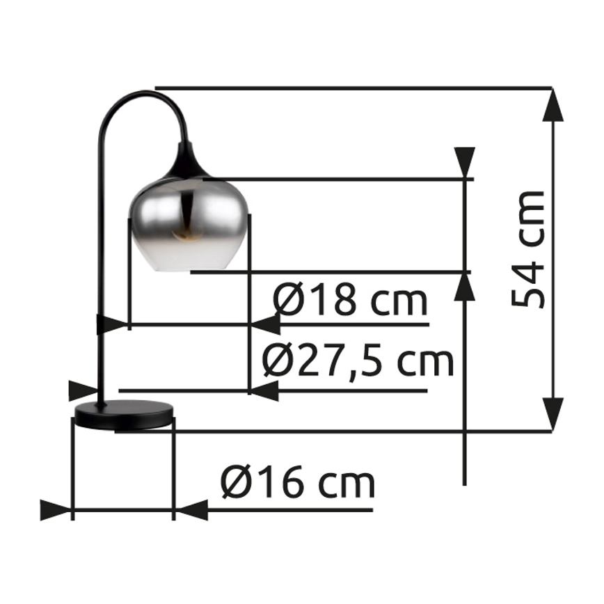 Globo - Настільна лампа 1xE27/40W/230V чорний