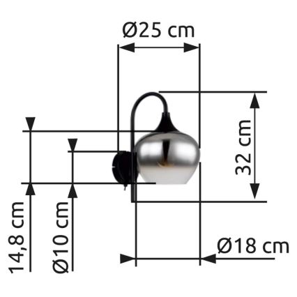 Globo - Настенная лампа 1xE27/40W/230V черный