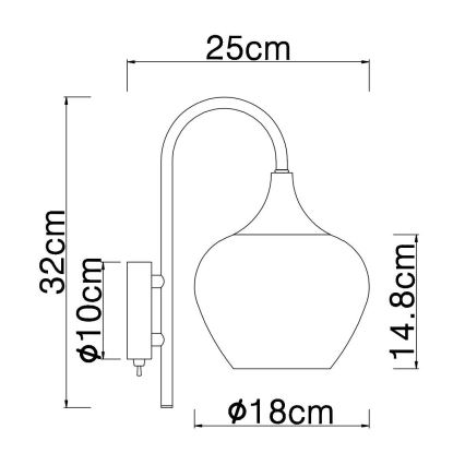 Globo - Настенная лампа 1xE27/40W/230V медный