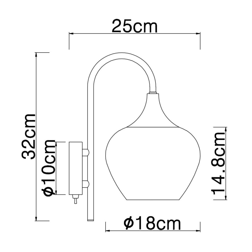 Globo - Настенная лампа 1xE27/40W/230V медный