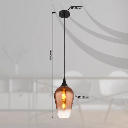Globo - Підвісна люстра 1xE27/60W/230V діаметр 18 см мідний