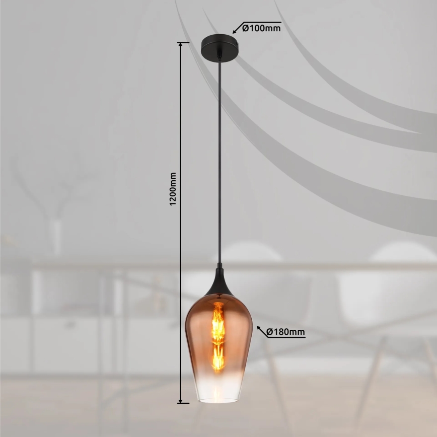 Globo - Підвісна люстра 1xE27/60W/230V діаметр 18 см мідний