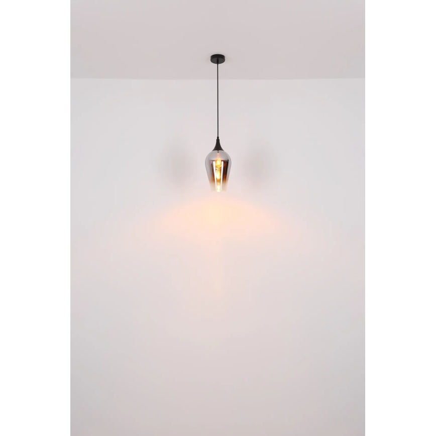 Globo - Підвісна люстра 1xE27/60W/230V діаметр 18 см чорний