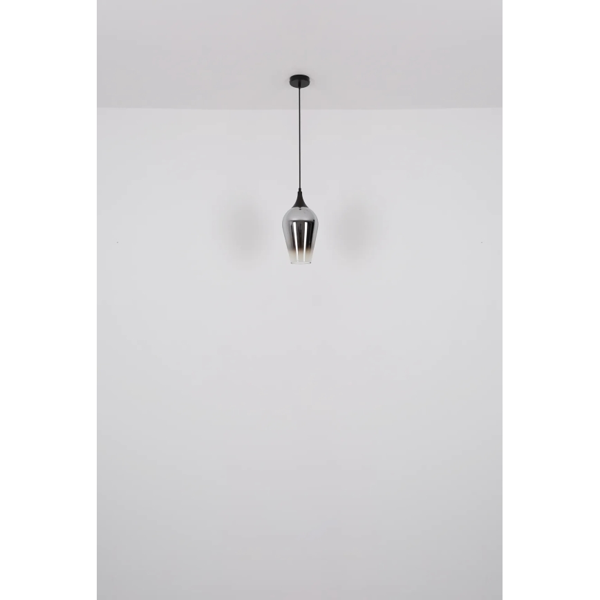 Globo - Підвісна люстра 1xE27/60W/230V діаметр 18 см чорний